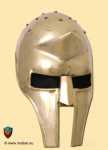 Gladiator Arena Helm Messing mit Lederinlay